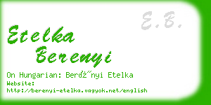 etelka berenyi business card